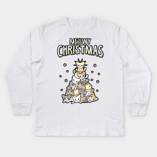 Meowy Christmas Kids Long Sleeve T-Shirt